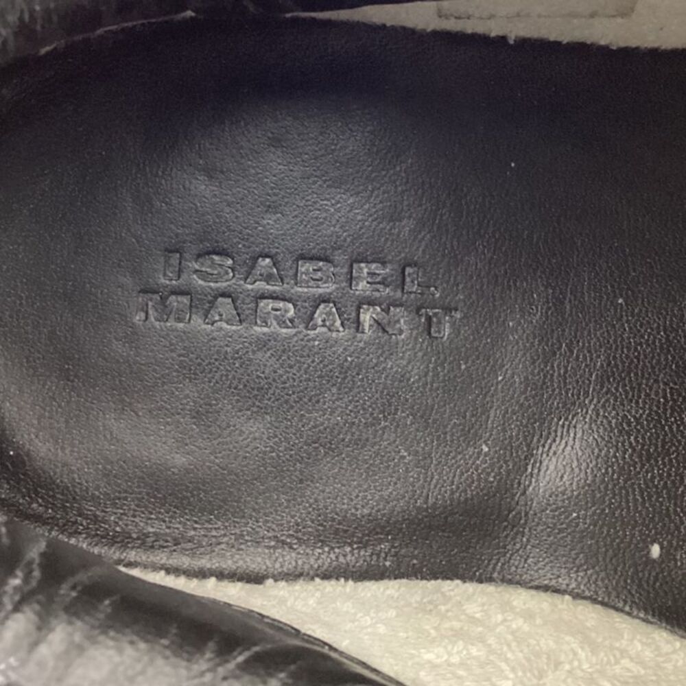 Isabel Marant Beth Logo Velcro Straps in White Leather and Suede - Picture 7 of 7